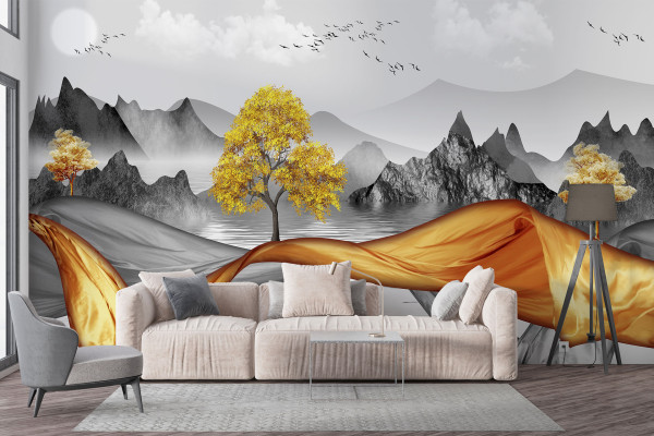 Фотошпалери 3D абстракція з горами
