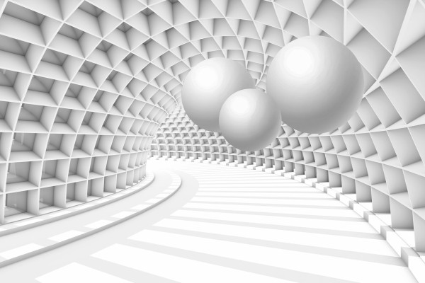 3D тунель із прямокутниками та кулями