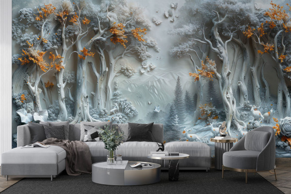 Фотошпалери красива 3D лісова абстракція