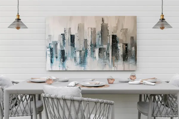 Картина Зима в абстактному місті