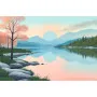 Картина Тихий захід сонця над озером