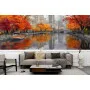 Фотошпалери 3D осінній канал, міський пейзаж, ілюстрація