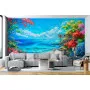Фотошпалери 3D фреска море і квіти