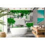 Фотошпалери 3D стіна з прямокутників із зеленню