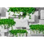 Фотошпалери 3D стіна з прямокутників із зеленню