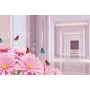 Фотошпалери рожева ніжність і ширяють метелики