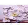 Фотошпалери 3D орхідеї з білим золотом
