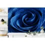 Фотошпалери 3D синя троянда в краплях роси
