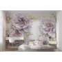 Фотошпалери 3D ніжні великі квіти з текстурою