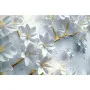 Фотошпалери 3D білі квіти на золотій гілці