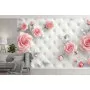 Фотошпалери ніжні троянди на стьобаному тлі
