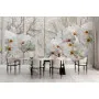 Фотошпалери ніжні орхідеї на тлі мармурової текстури