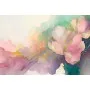 Фотошпалери прекрасна квітка, абстрактний напівпрозорий фон аквареллю.