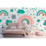 Фотошпалери дитячі патерн веселка і хмари.