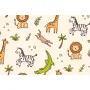 Фотошпалери дитячі патерн тварини на бежевому тлі.