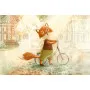 Фотошпалери милий маленький лисеня з велосипедом