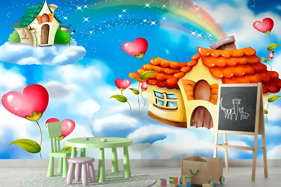 Фотошпалери казкові будиночки на хмарах