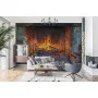 Фотошпалери цегляний камін з яскравим полум'ям