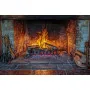 Фотошпалери цегляний камін з яскравим полум'ям