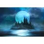 Фотошпалери фантастичний самотній острів під місяцем