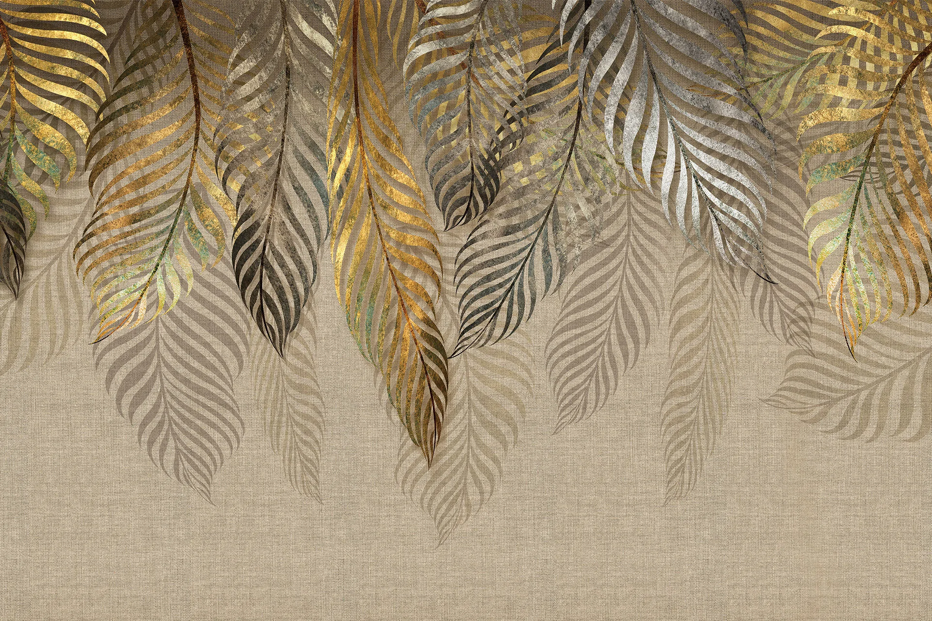 Фотошпалери листя пальми на мішкавині