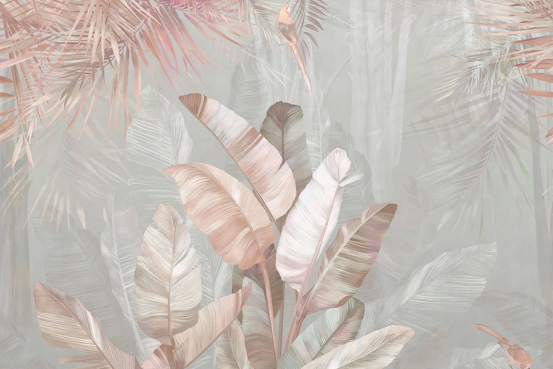 Фотошпалери листя папороті і пальм мальовані