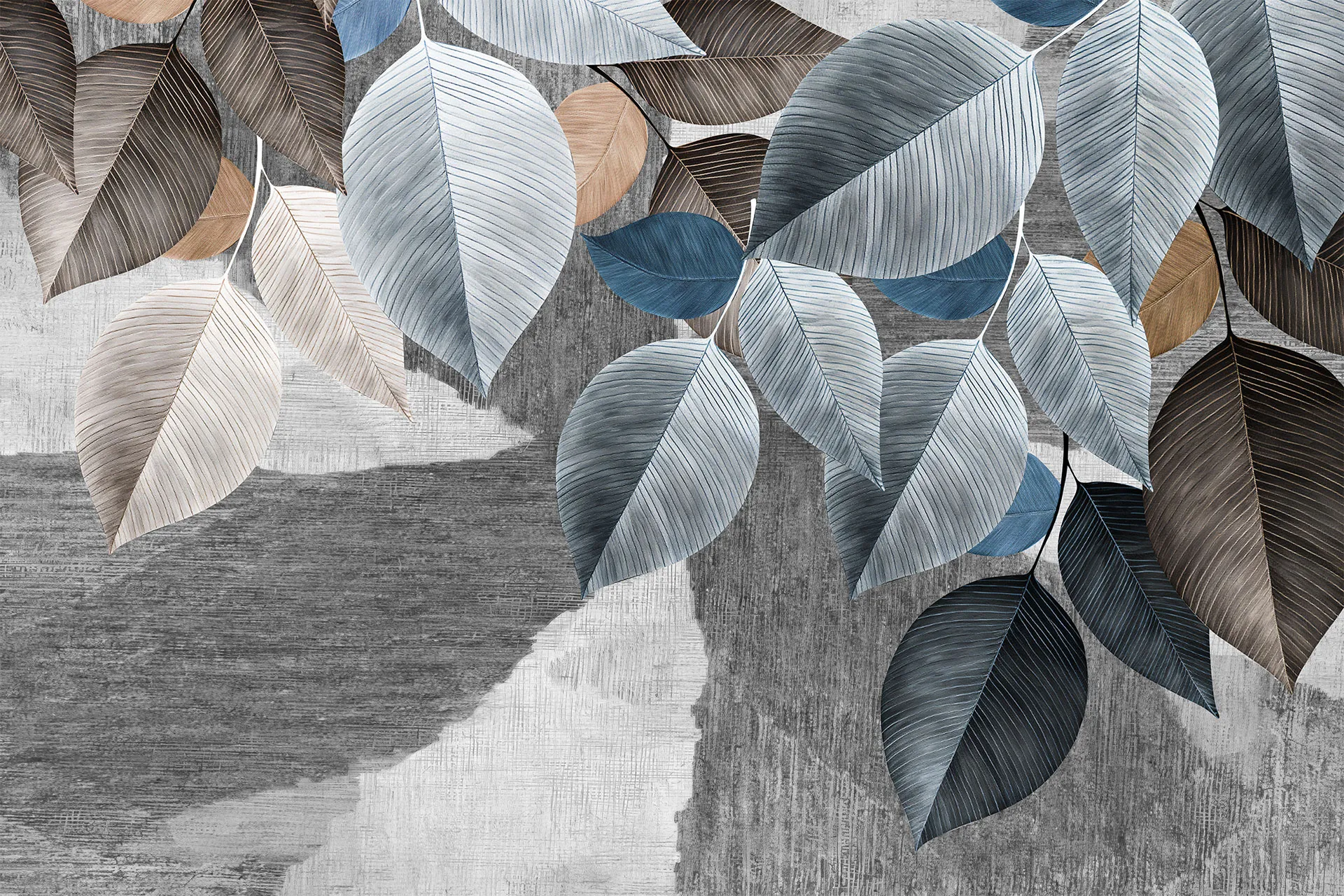 Фотошпалери креативний дизайн з листям.