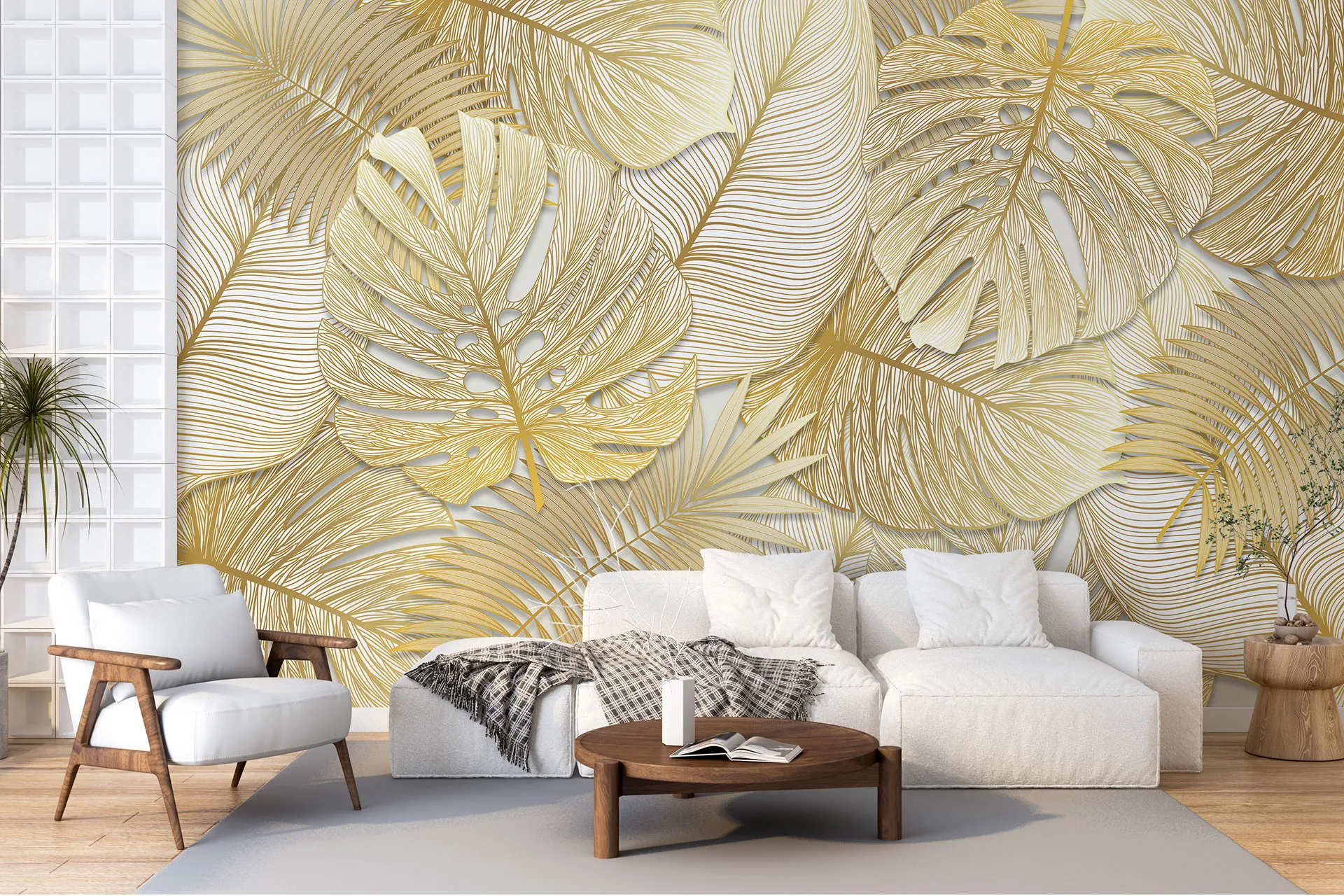 Фотошпалери малюнок абстрактного фону з листя.