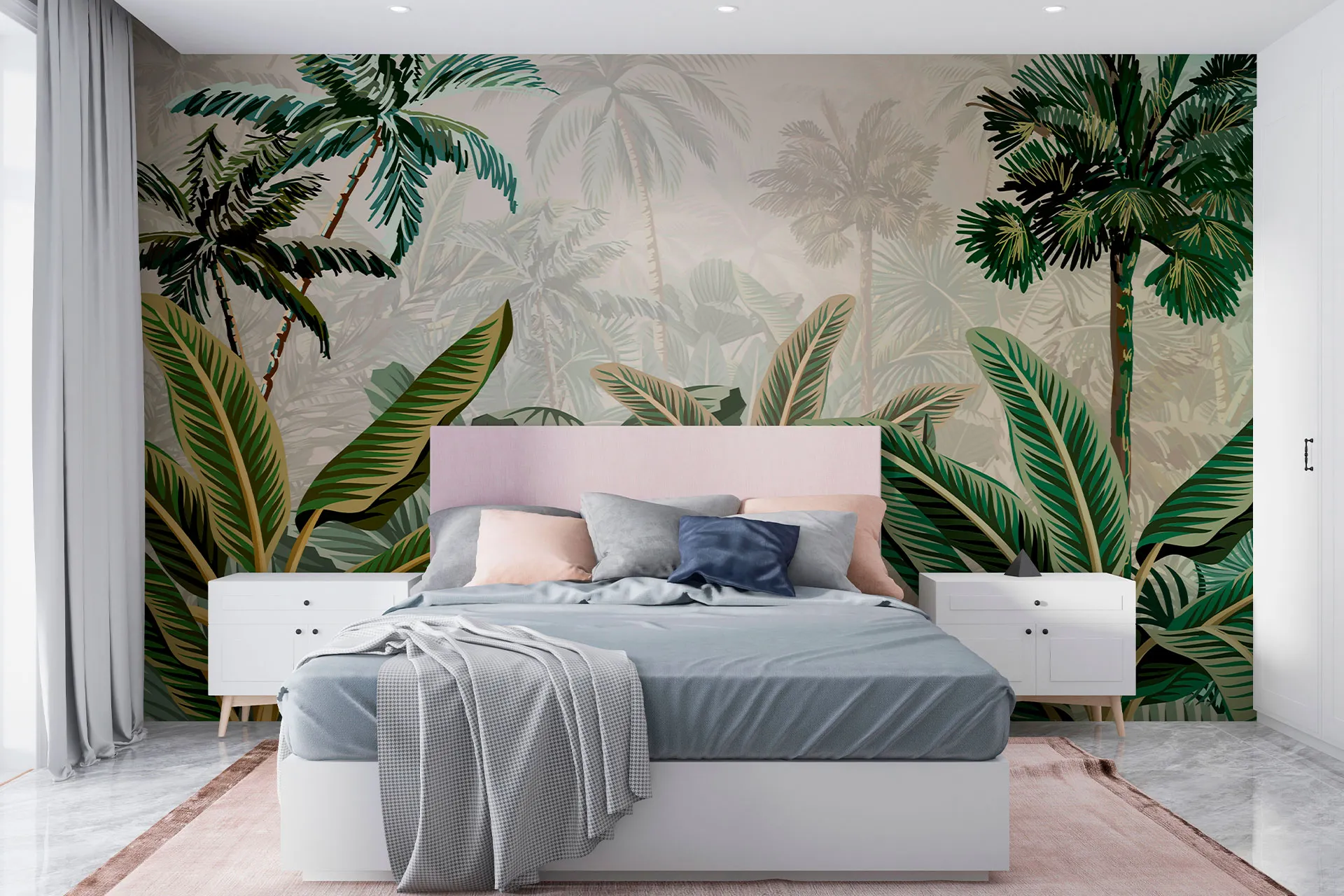 Фотошпалери мальований тропічний пейзаж.