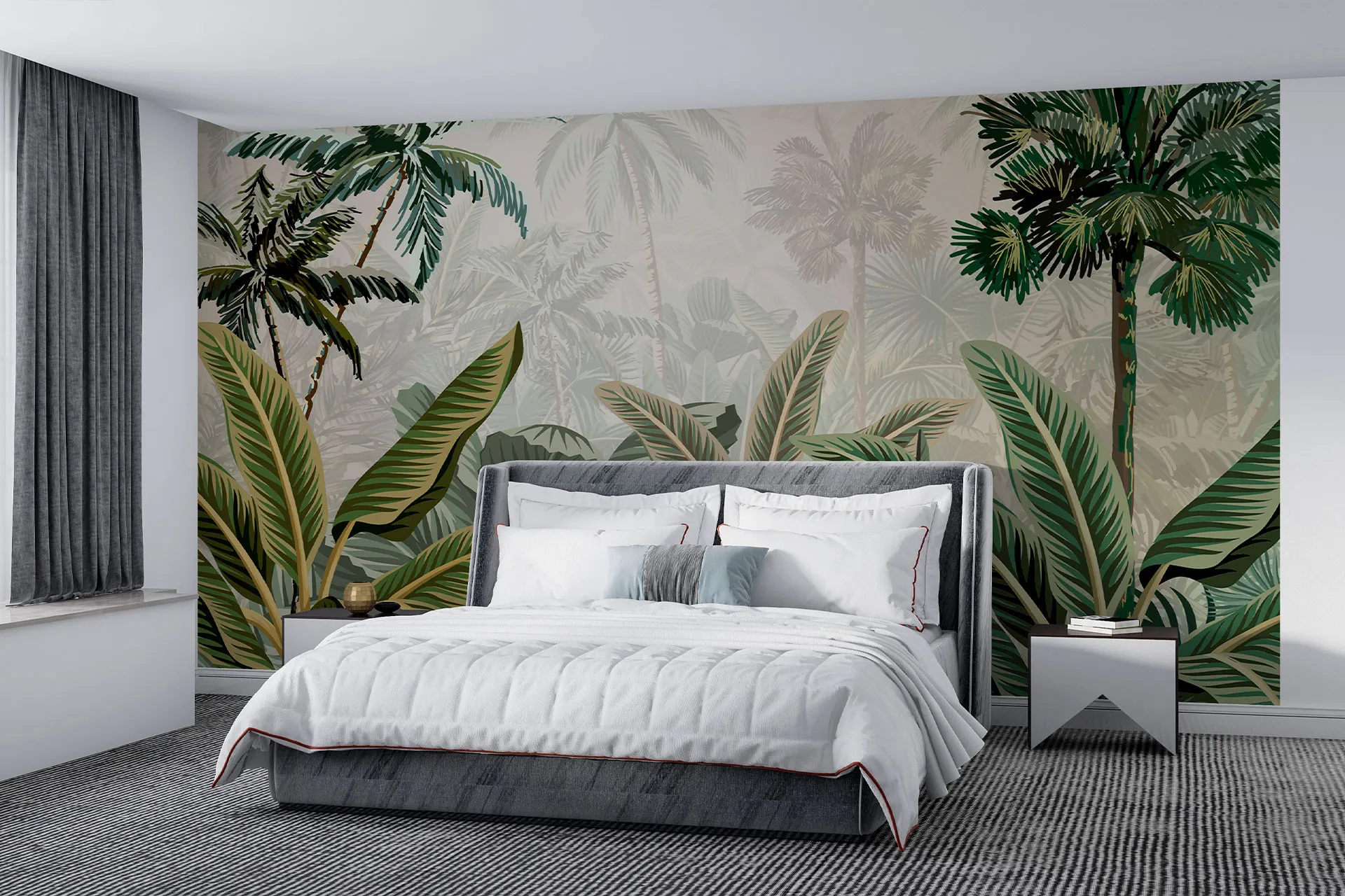 Фотошпалери мальований тропічний пейзаж.