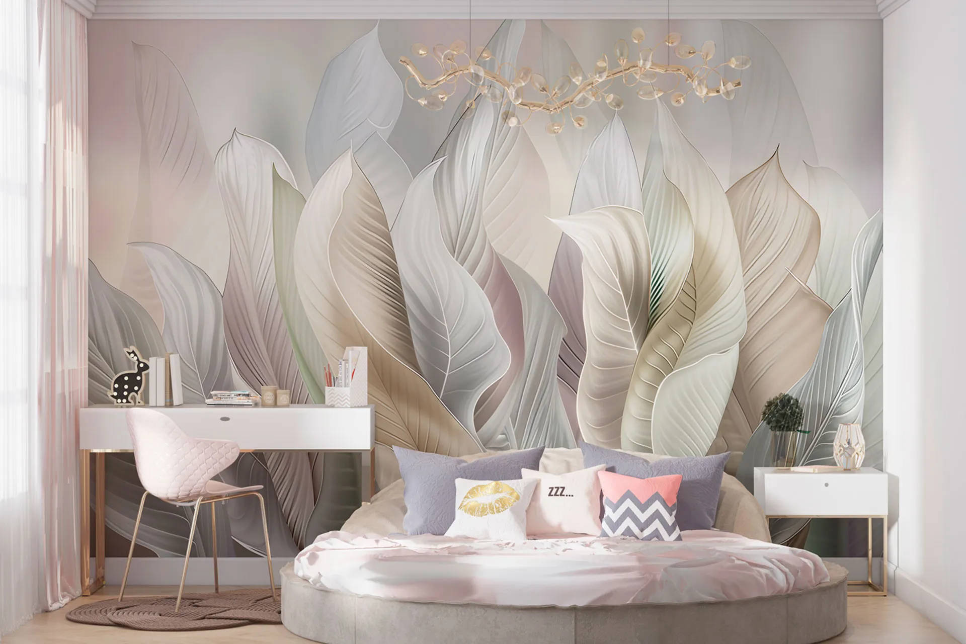 Фотошпалери перламутрове листя