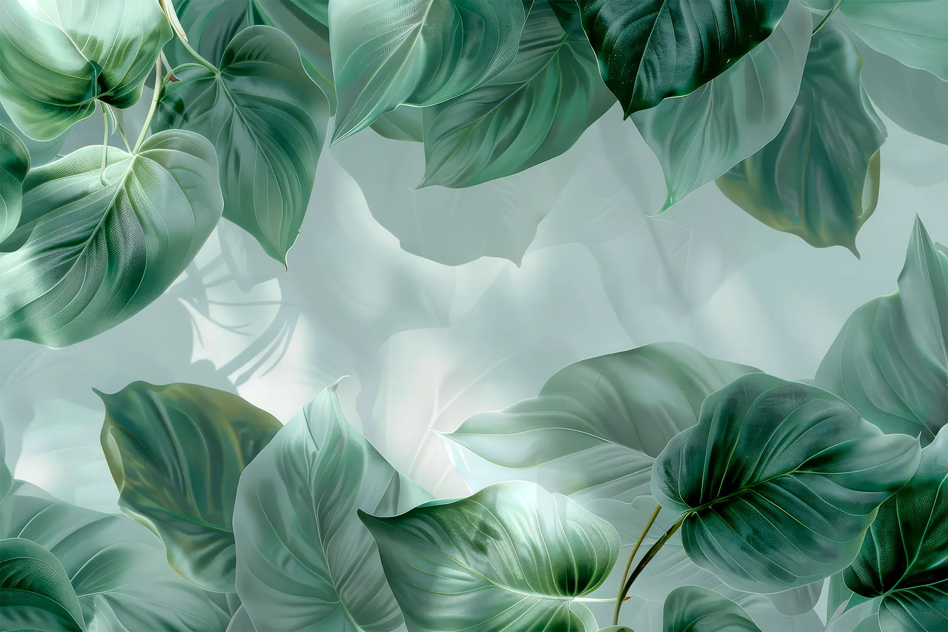 Фотошпалери смарагдове листя