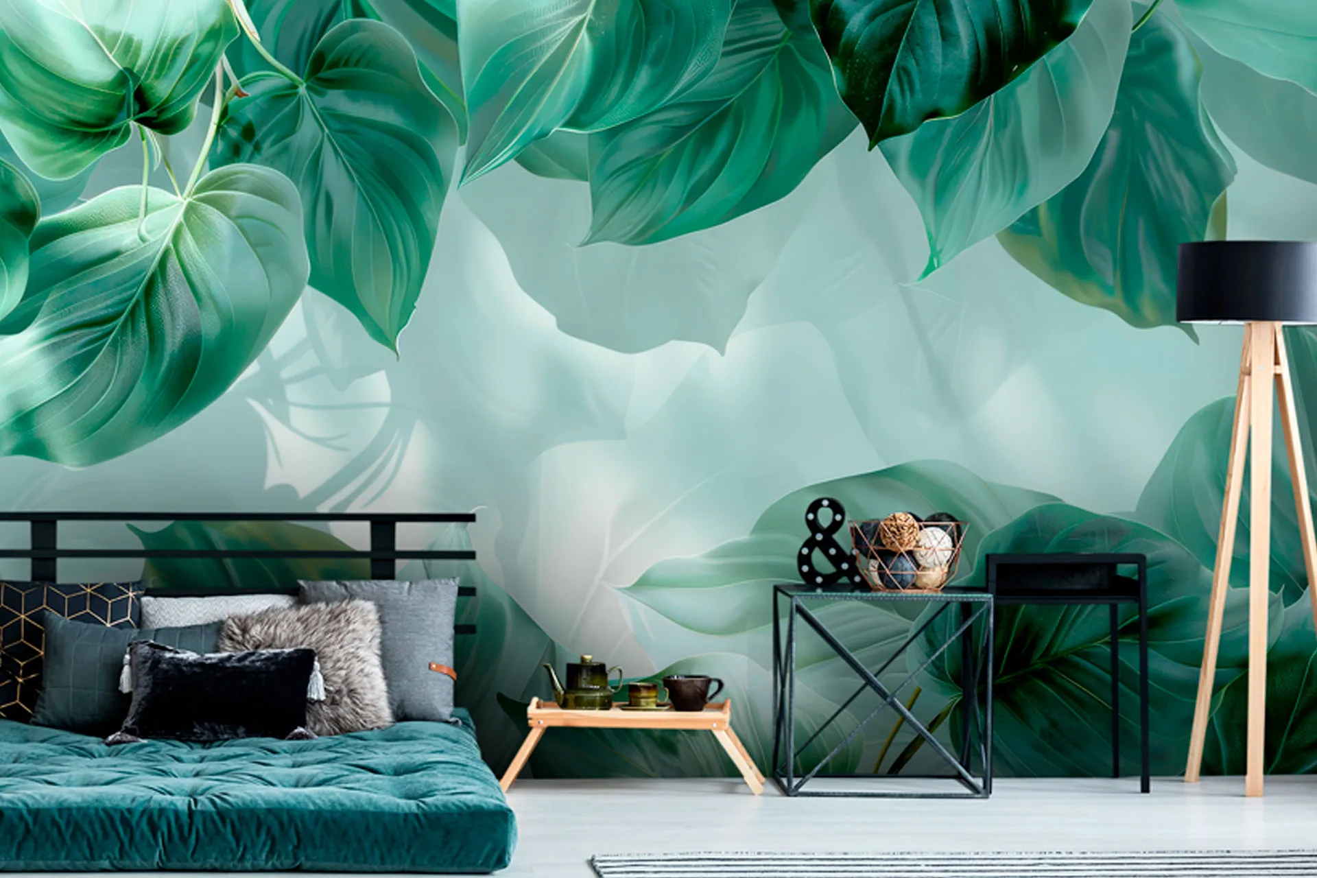 Фотошпалери смарагдове листя