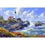Фотошпалери текстурний малюнок, маяк на краю океанської скелі.