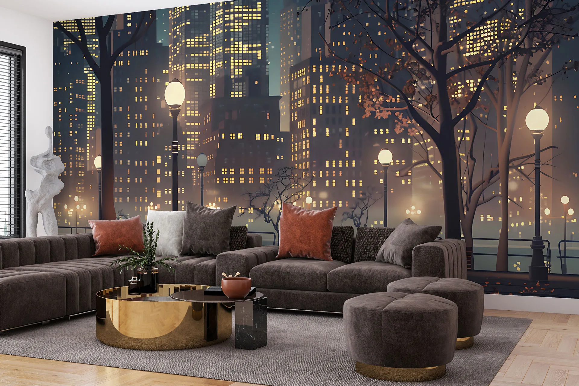 Фотошпалери спокійний міський пейзаж.