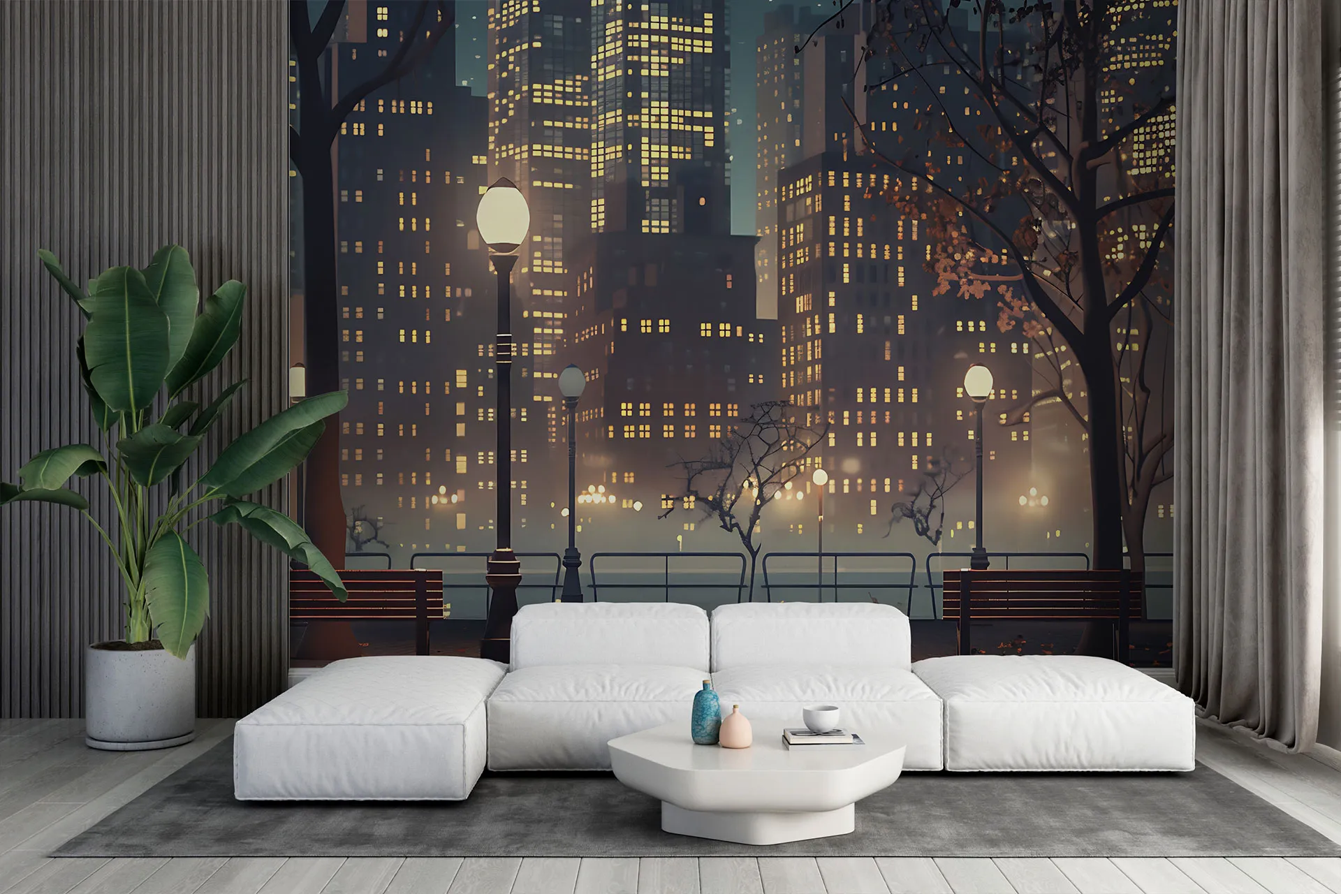 Фотошпалери спокійний міський пейзаж.