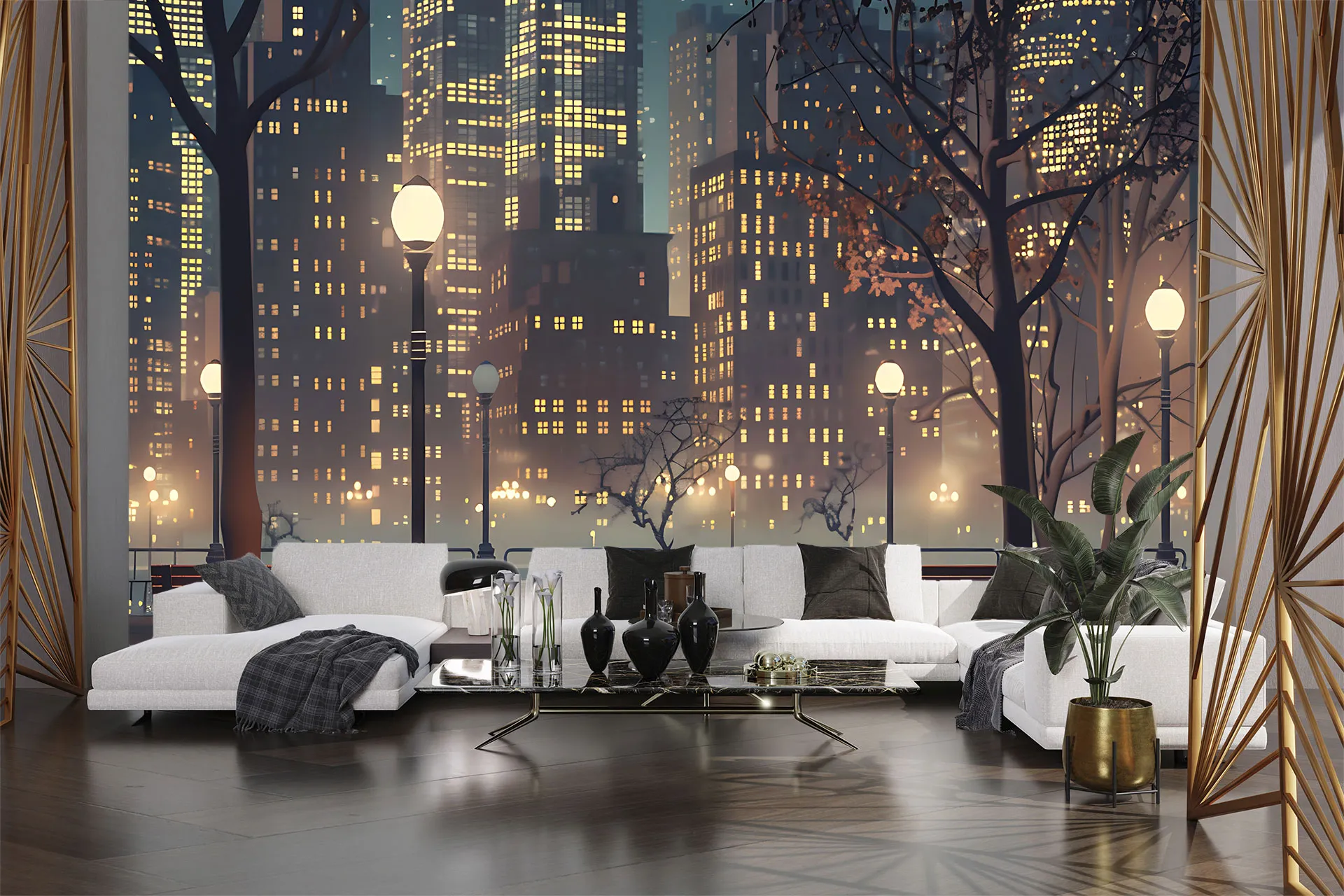 Фотошпалери спокійний міський пейзаж.