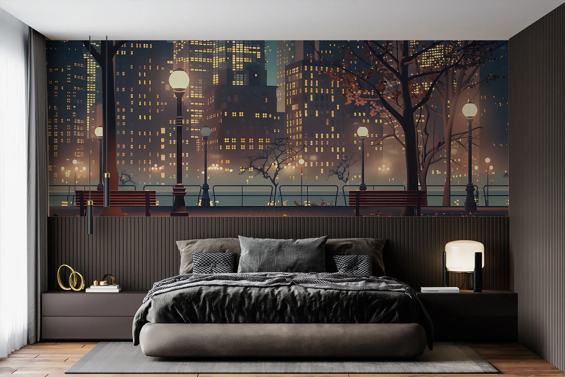 Фотошпалери спокійний міський пейзаж.