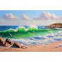 Фотошпалери красивий морський прибій намальований олією