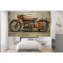 Фотошпалери старий мотоцикл на тлі стіни