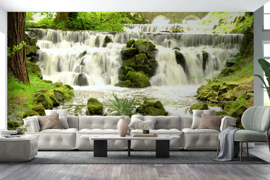Фотошпалери смарагдовий водоспад