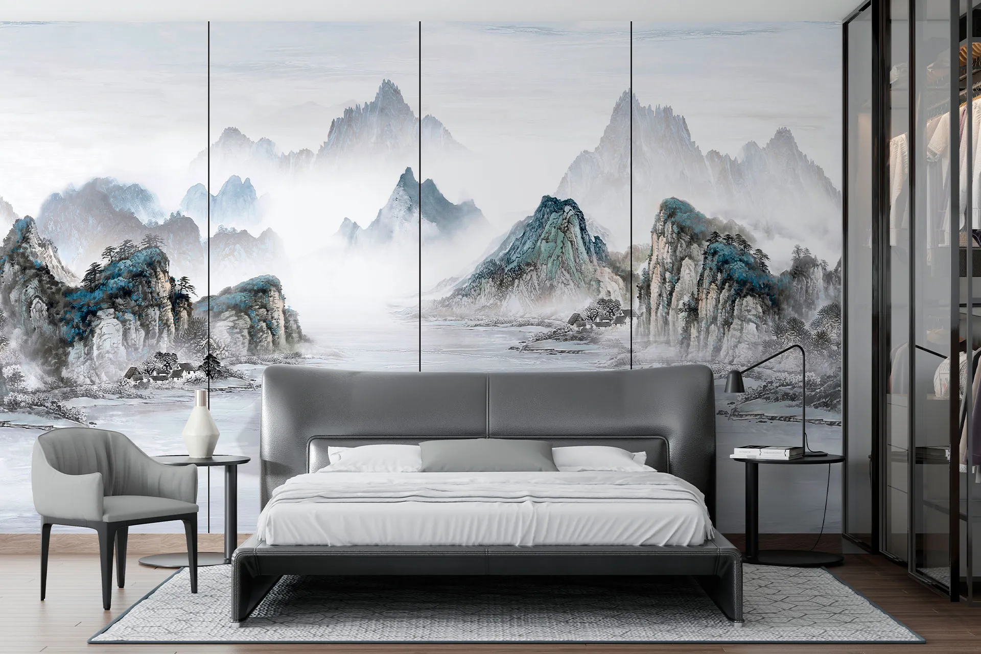 Фотошпалери фреска з видом на гори.