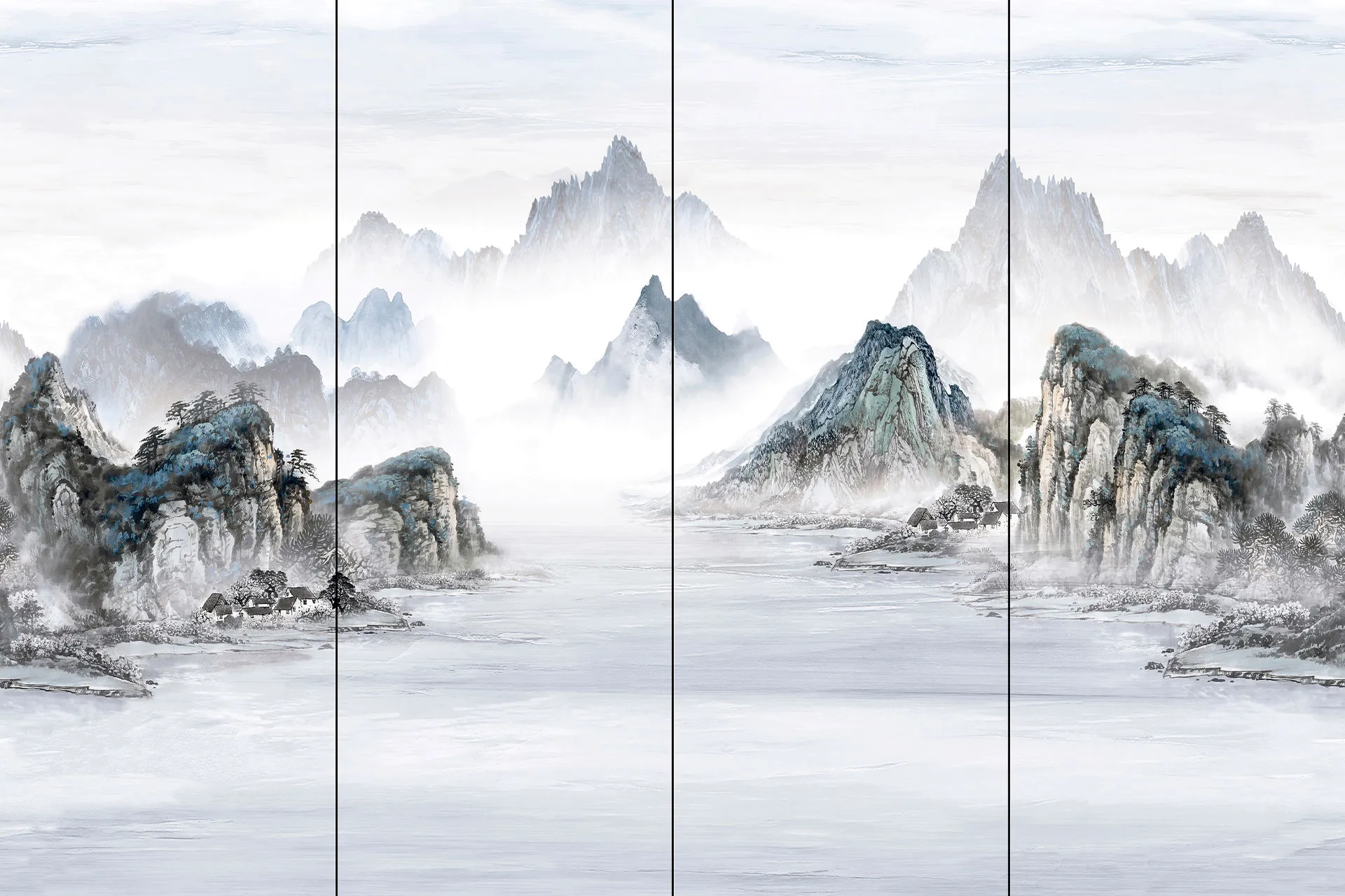 Фотошпалери фреска з видом на гори.