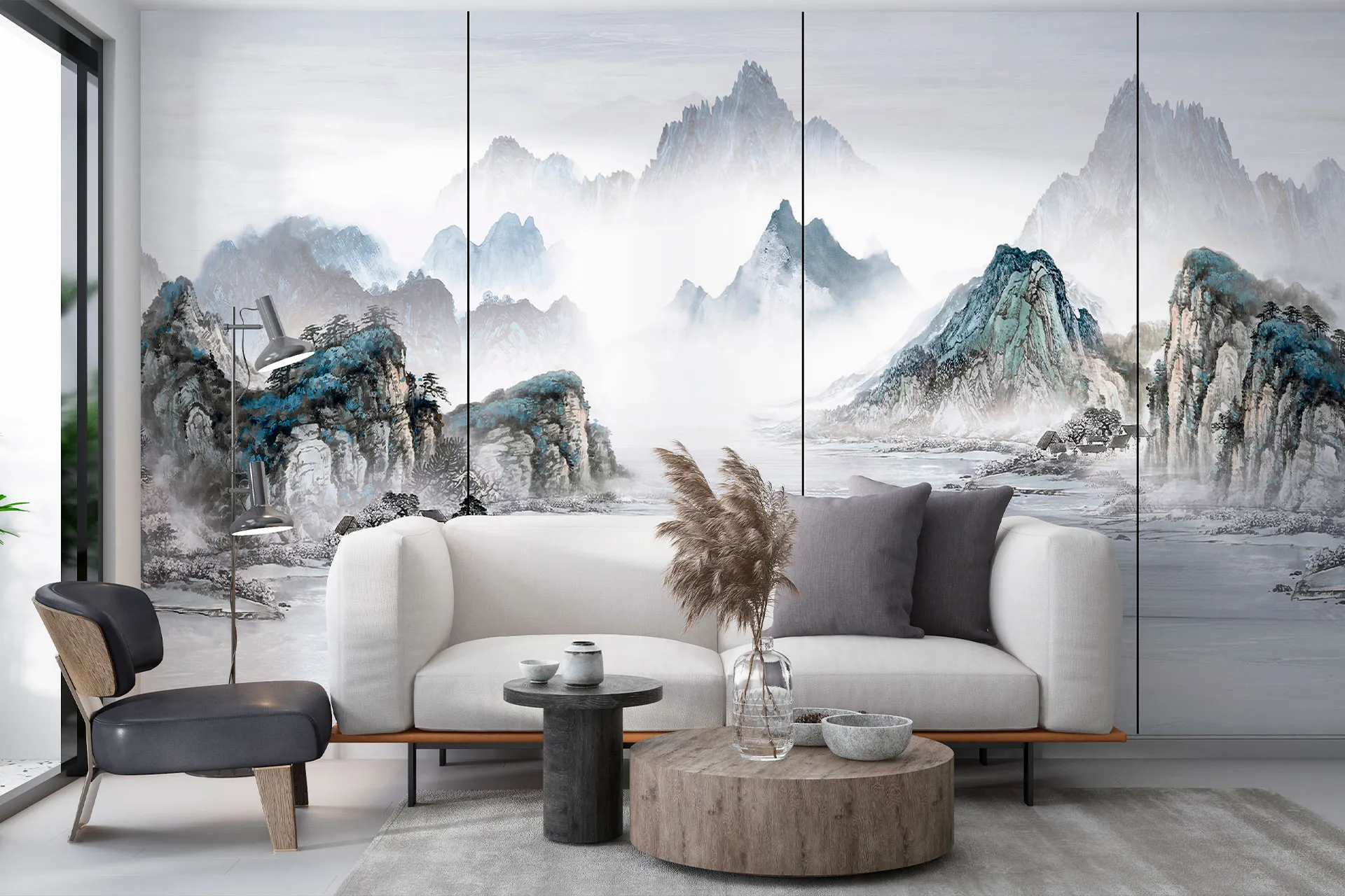 Фотошпалери фреска з видом на гори.