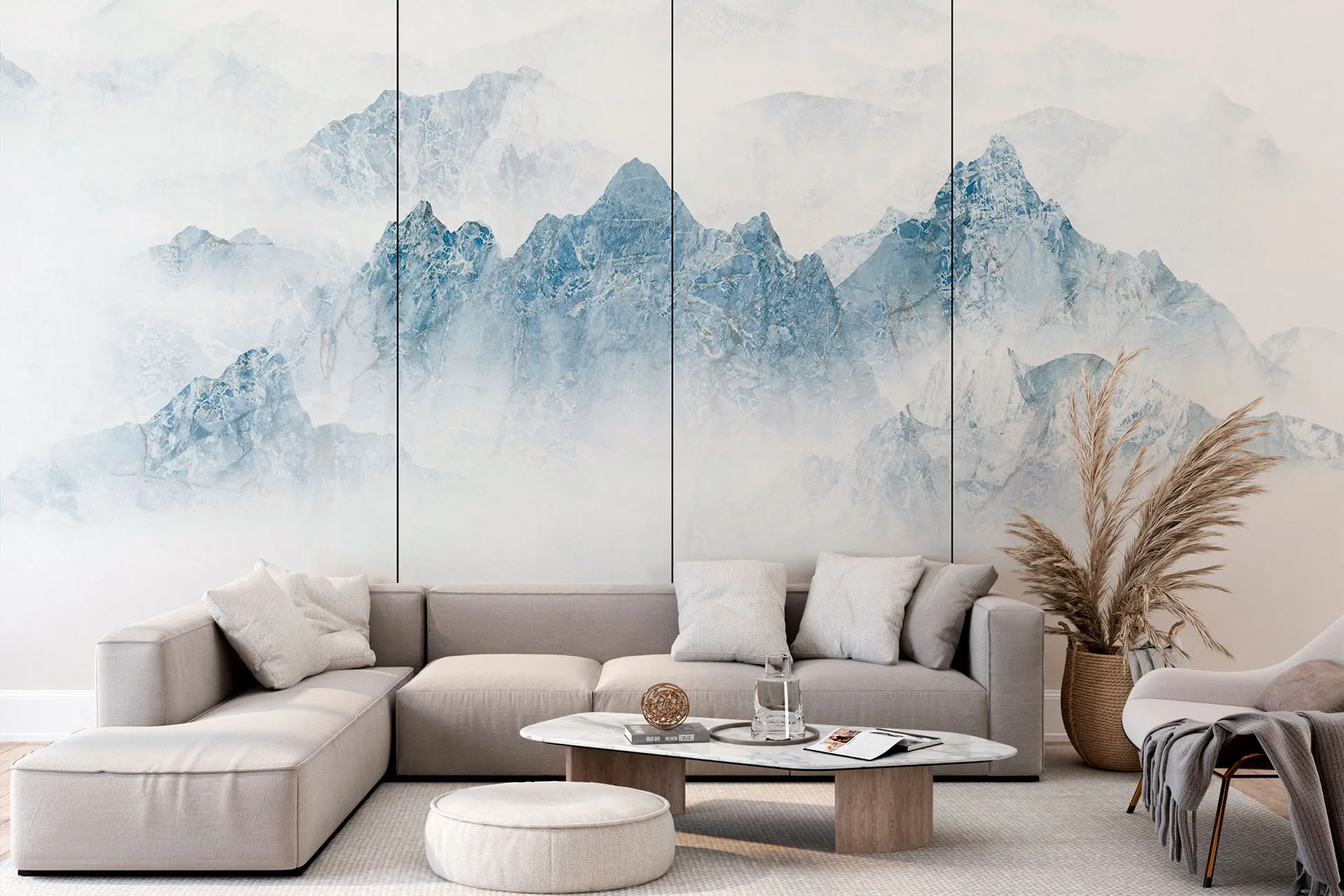 Фотошпалери фреска гірського хребта.