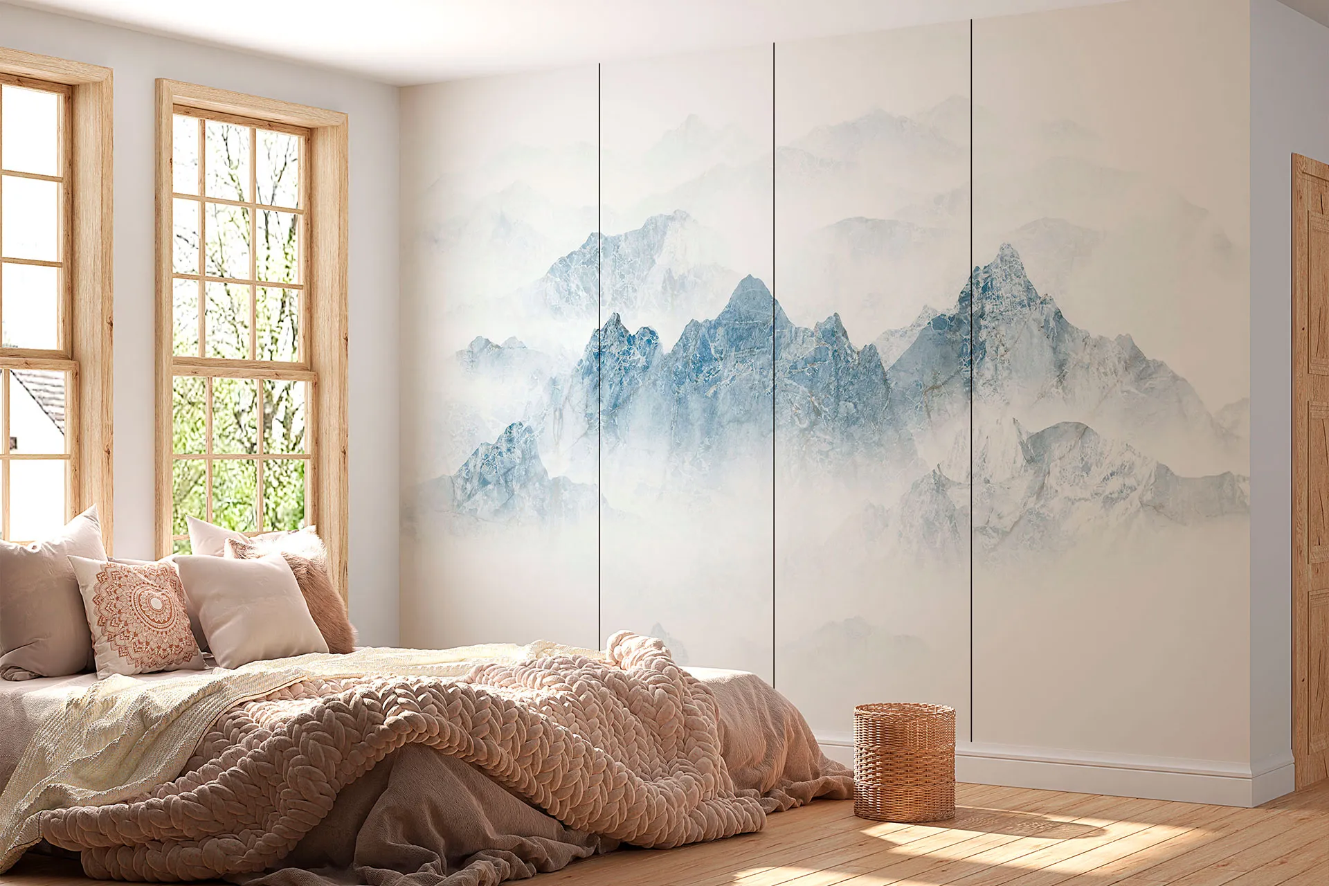 Фотошпалери фреска гірського хребта.