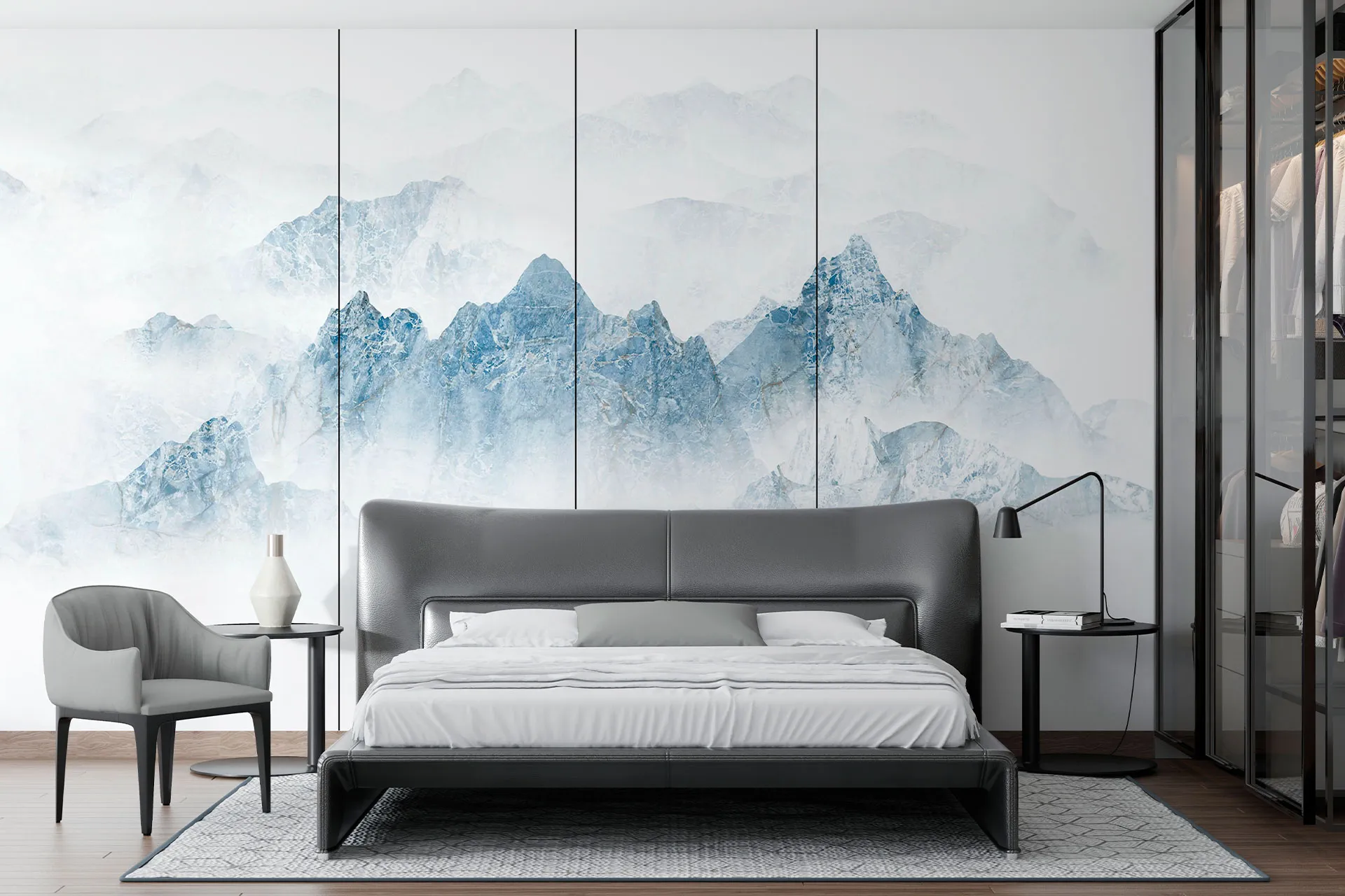 Фотошпалери фреска гірського хребта.