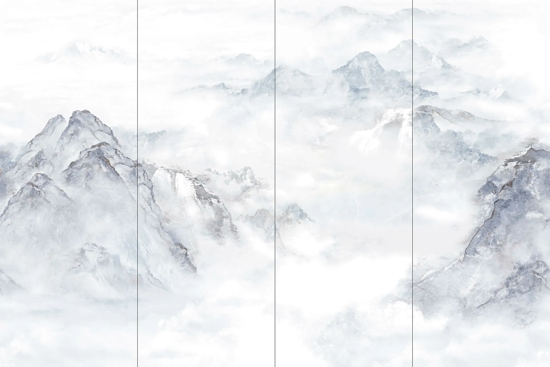 Фотошпалери фреска вид на гірський хребет з висоти.