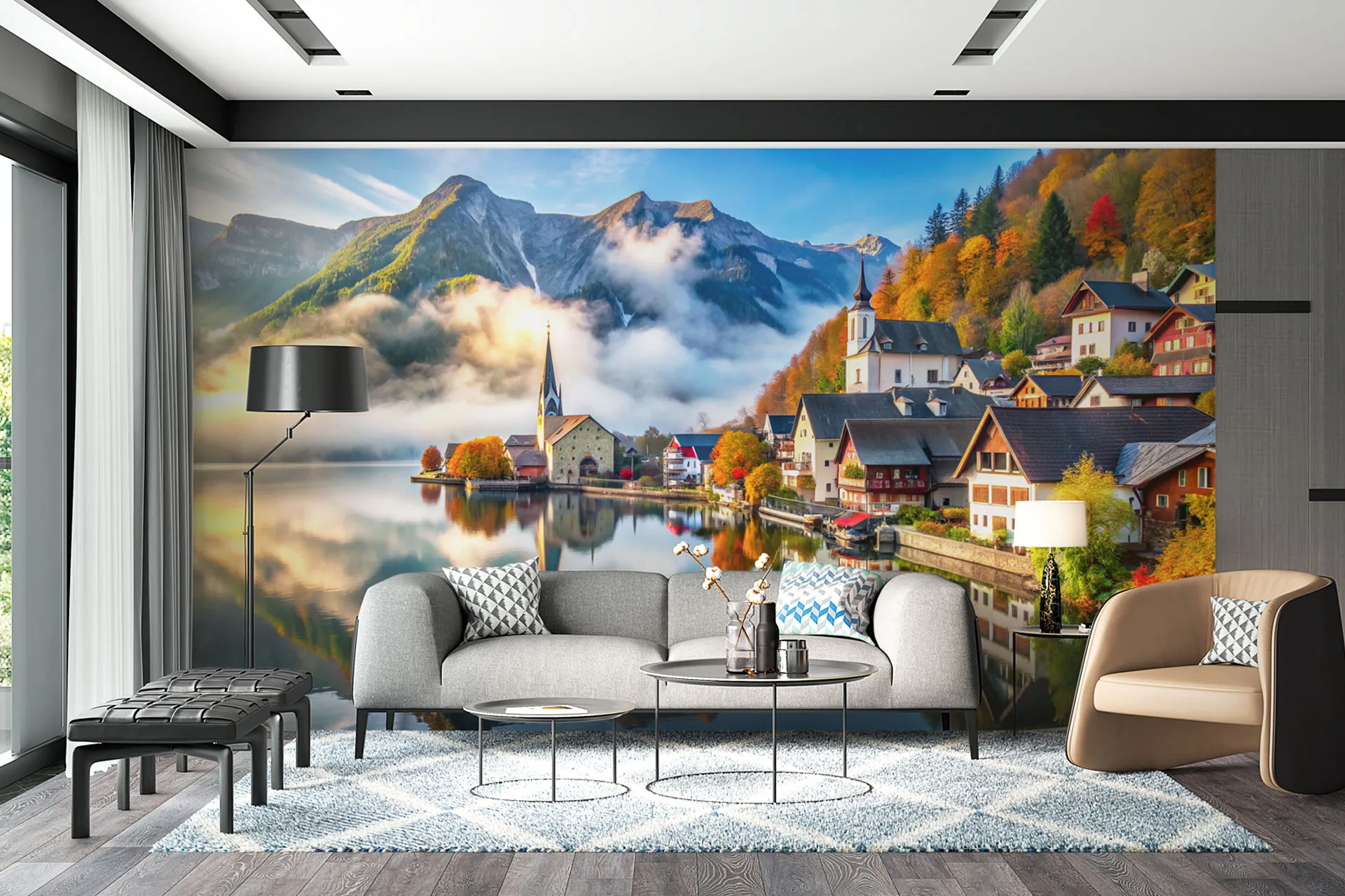 Фотошпалери гірське містечко