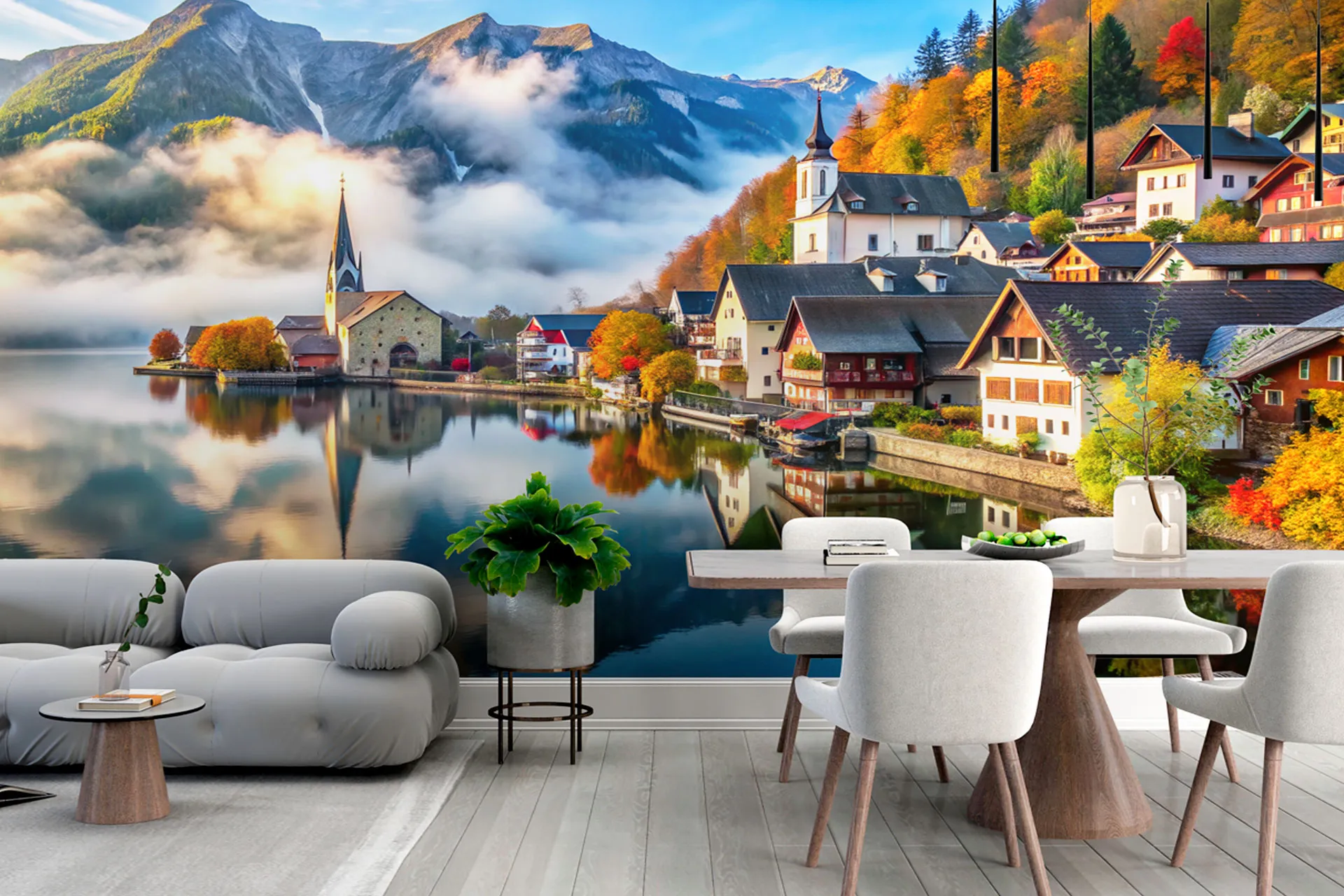 Фотошпалери гірське містечко